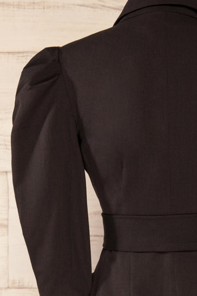 Pyskowice Black Buttoned Blazer Dress | La petite garçonne back close-up