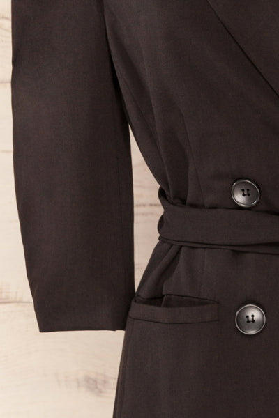 Pyskowice Black Buttoned Blazer Dress | La petite garçonne sleeve