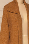 Qormi Brown Long Knitted Cardigan | La petite garçonne side close-up