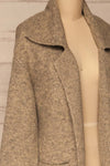 Qormi Grey Long Knitted Cardigan | La petite garçonne side close-up