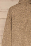 Qormi Grey Long Knitted Cardigan | La petite garçonne back close-up