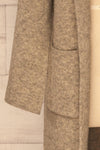 Qormi Grey Long Knitted Cardigan | La petite garçonne sleeve