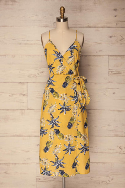 Qualiano Yellow Tropical Pineapple Summer Dress | La Petite Garçonne