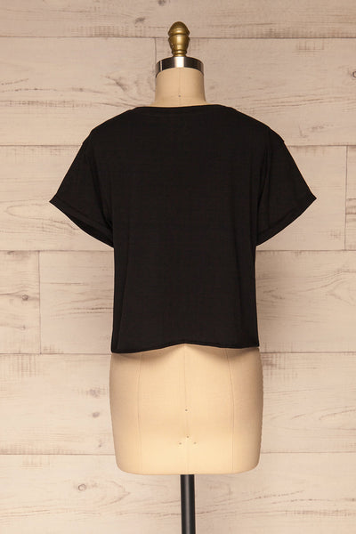 Quarreni Black Crop T-Shirt | La petite garçonne back view