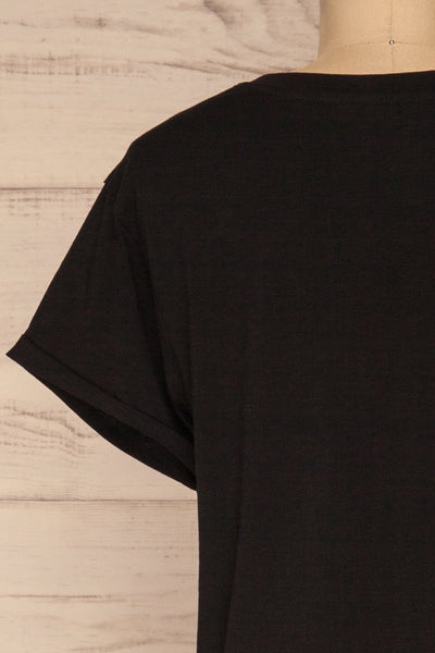 Quarreni Black Crop T-Shirt | La petite garçonne back close-up