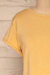 Quarreni Light Yellow Crop T-Shirt | La petite garçonne front close-up