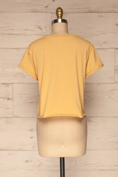 Quarreni Light Yellow Crop T-Shirt | La petite garçonne back view