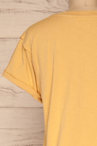 Quarreni Light Yellow Crop T-Shirt | La petite garçonne back close-up