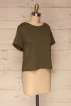 Quarreni Olive Green Crop T-Shirt | La petite garçonne side view