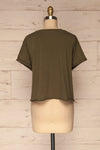 Quarreni Olive Green Crop T-Shirt | La petite garçonne back view