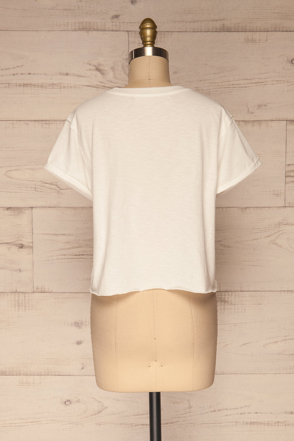 Quarreni White Crop T-Shirt | La petite garçonne back view 
