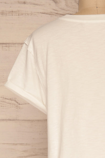 Quarreni White Crop T-Shirt | La petite garçonne back close-up