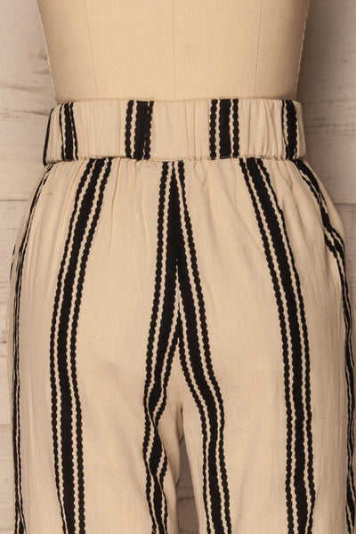 Quarti Beige & Black Striped Straight Leg Pants | La Petite Garçonne 6