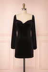Quincey Black Short Velvet Dress | Boutique 1861 front view