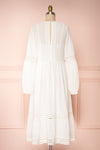 Racconigi White Long Sleeve Bridal Midi Dress | Boudoir 1861 back view
