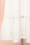 Racconigi White Long Sleeve Bridal Midi Dress | Boudoir 1861 bottom