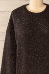 Rachelle Oversized Black Knit Sweater | La petite garçonne front close-up