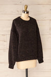 Rachelle Oversized Black Knit Sweater | La petite garçonne side view