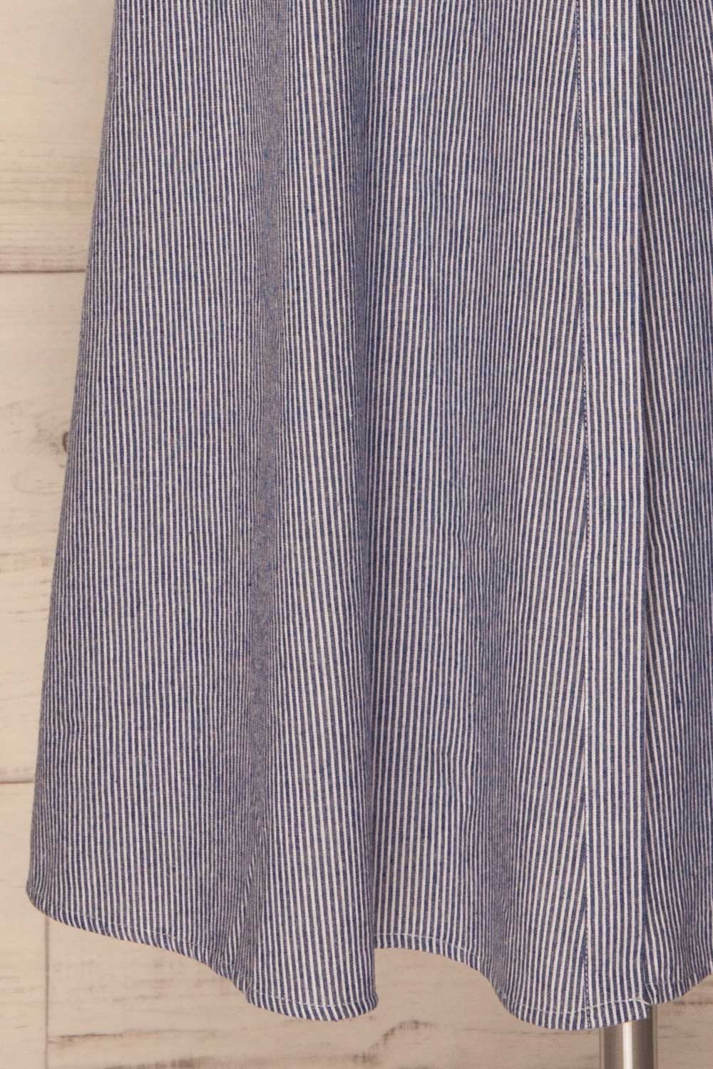 Radovan Navy Striped High Waisted Midi Skirt | La Petite Garçonne