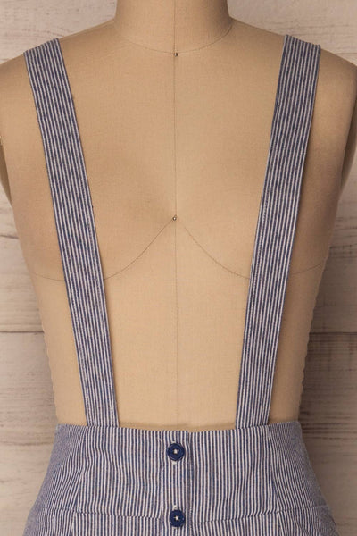 Radovan Navy Striped High Waisted Midi Skirt | La Petite Garçonne