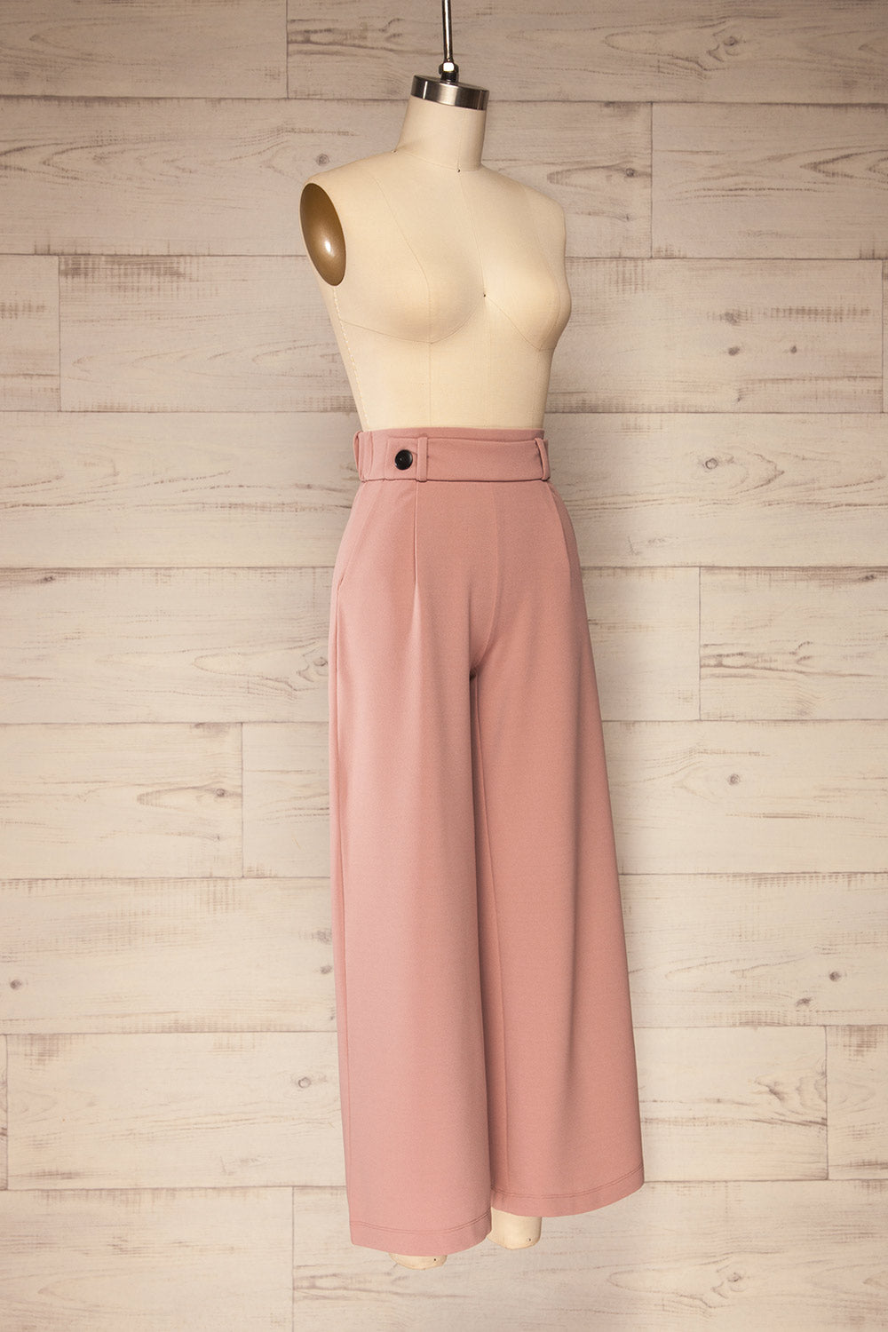 Radzymin Pink Wide Leg High-Waisted Pants | La petite garçonne side view 