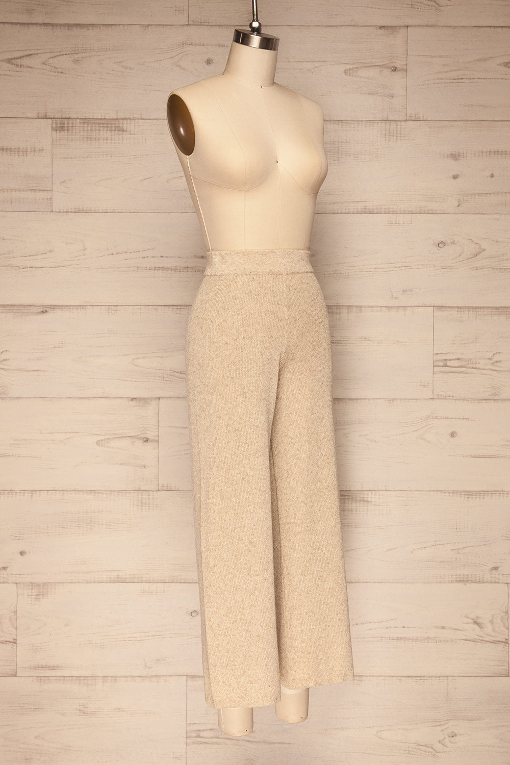 Ragusa Taupe Wide Leg Ribbed Pants | La petite garçonne side view 