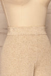 Ragusa Taupe Wide Leg Ribbed Pants | La petite garçonne side close-up
