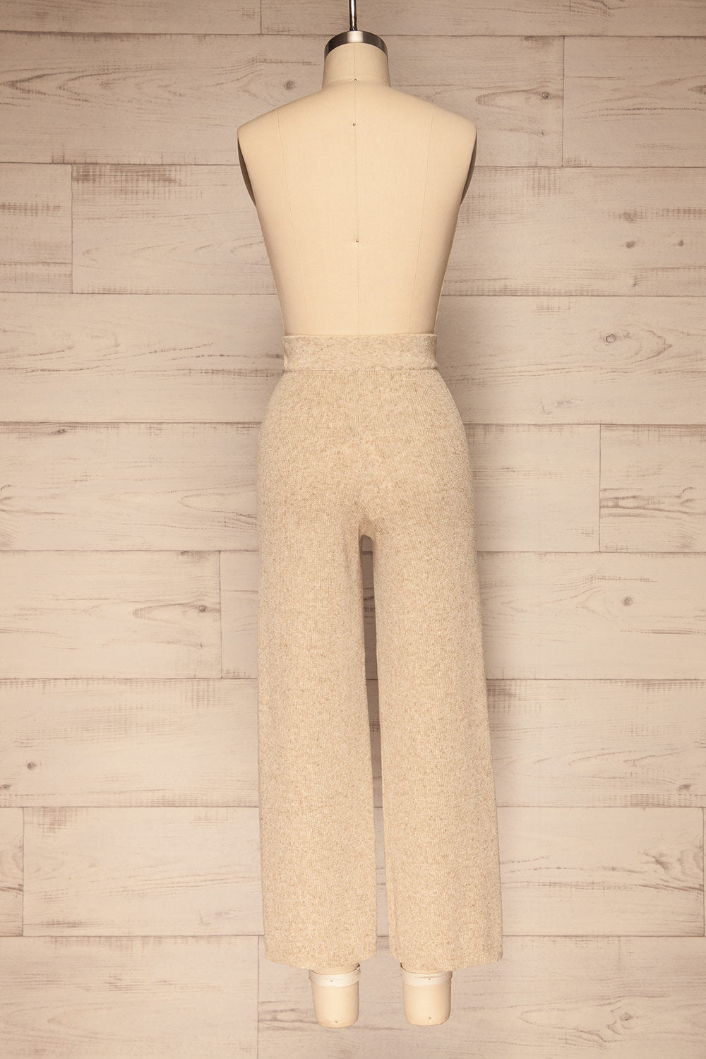 Ragusa Taupe Wide Leg Ribbed Pants | La petite garçonne back view 