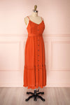 Rajani Rust Orange Crepe Layered Midi Dress | Boutique 1861 side view