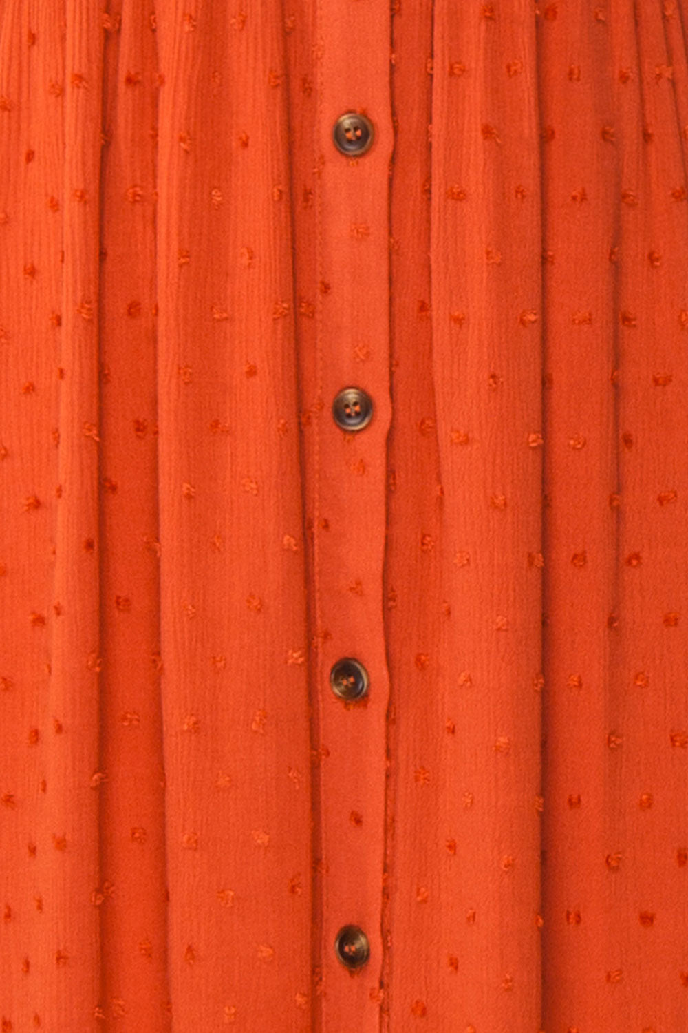 Rajani Rust Orange Crepe Layered Midi Dress | Boutique 1861 fabric 