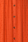 Rajani Rust Orange Crepe Layered Midi Dress | Boutique 1861 fabric