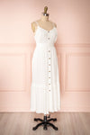 Rajani White Crepe Layered Midi Dress | Boutique 1861 side view