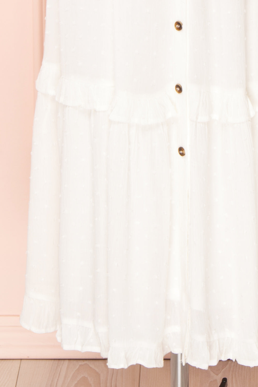 Rajani White Crepe Layered Midi Dress | Boutique 1861 bottom 