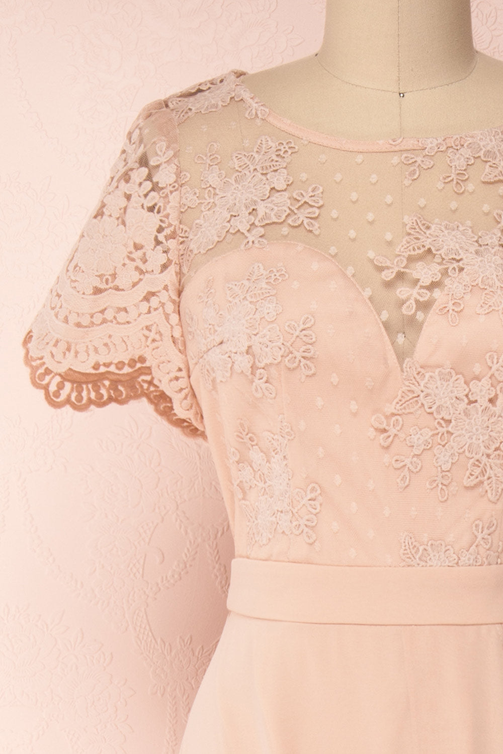 Rakel Blush Pink Chiffon & Lace A-Line Gown | Boudoir 1861