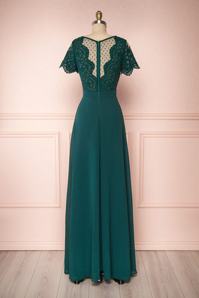 Rakel Green Chiffon & Lace A-Line Gown | Boudoir 1861