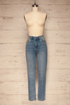 Ranchi Washed Blue High Waisted Straight Jeans | La Petite Garçonne front view