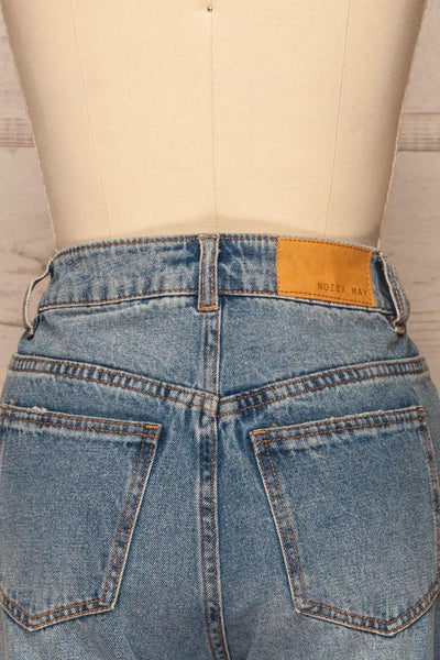 Ranchi Washed Blue High Waisted Straight Jeans | La Petite Garçonne back close-up