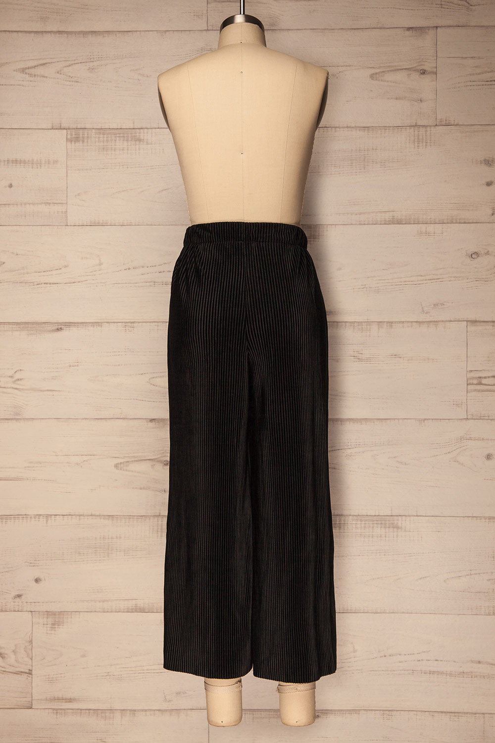 Rande Noir Black Ribbed Velvet Wide Leg Pants | La Petite Garçonne 5