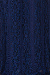 Rashmi Navy Crocheted Lace Mermaid Maxi Dress fabric close up | Boudoir 1861
