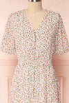 Raunui Cream Floral Button-Up A-Line Dress  | FRONT CLOSE UP | Boutique 1861