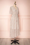 Raunui Cream Floral Button-Up A-Line Dress  | SIDE VIEW | Boutique 1861