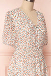 Raunui Cream Floral Button-Up A-Line Dress | SIDE CLOSE UP | Boutique 1861