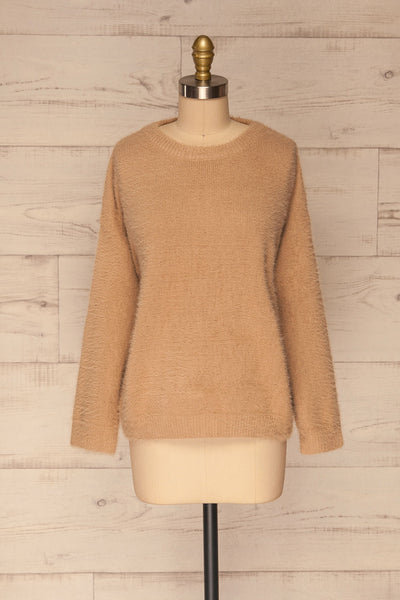 Ravenne Beige Knitted Sweater | La petite garçonne front view