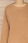Ravenne Beige Knitted Sweater | La petite garçonne front close-up