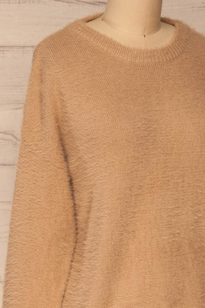 Ravenne Beige Knitted Sweater | La petite garçonne side close-up