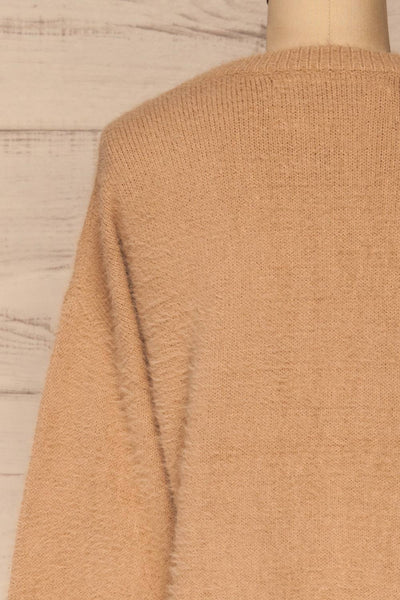 Ravenne Beige Knitted Sweater | La petite garçonne back close-up