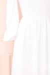 Reatha Ivory Linen Square Neck Midi Dress | Boutique 1861 sleeve