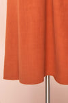Reatha Rust Orange Linen Half Sleeve Dress | Boutique 1861 bottom
