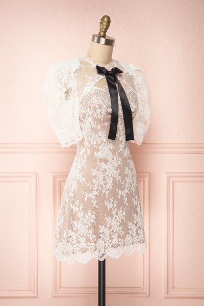 Rebekka White Lace Short Fitted Bridal Dress | Boudoir 1861