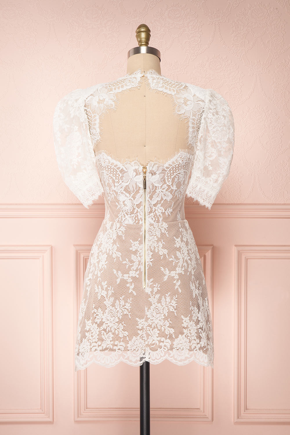 Rebekka White Lace Short Fitted Bridal Dress | Boudoir 1861